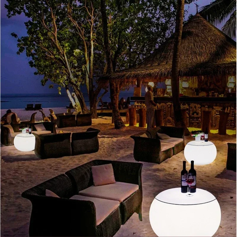 Outdoor Light-emitting Table and Chair Combination Wedding Event Colorful Furniture Balcony Tables and Chairs LED Bar Furniture