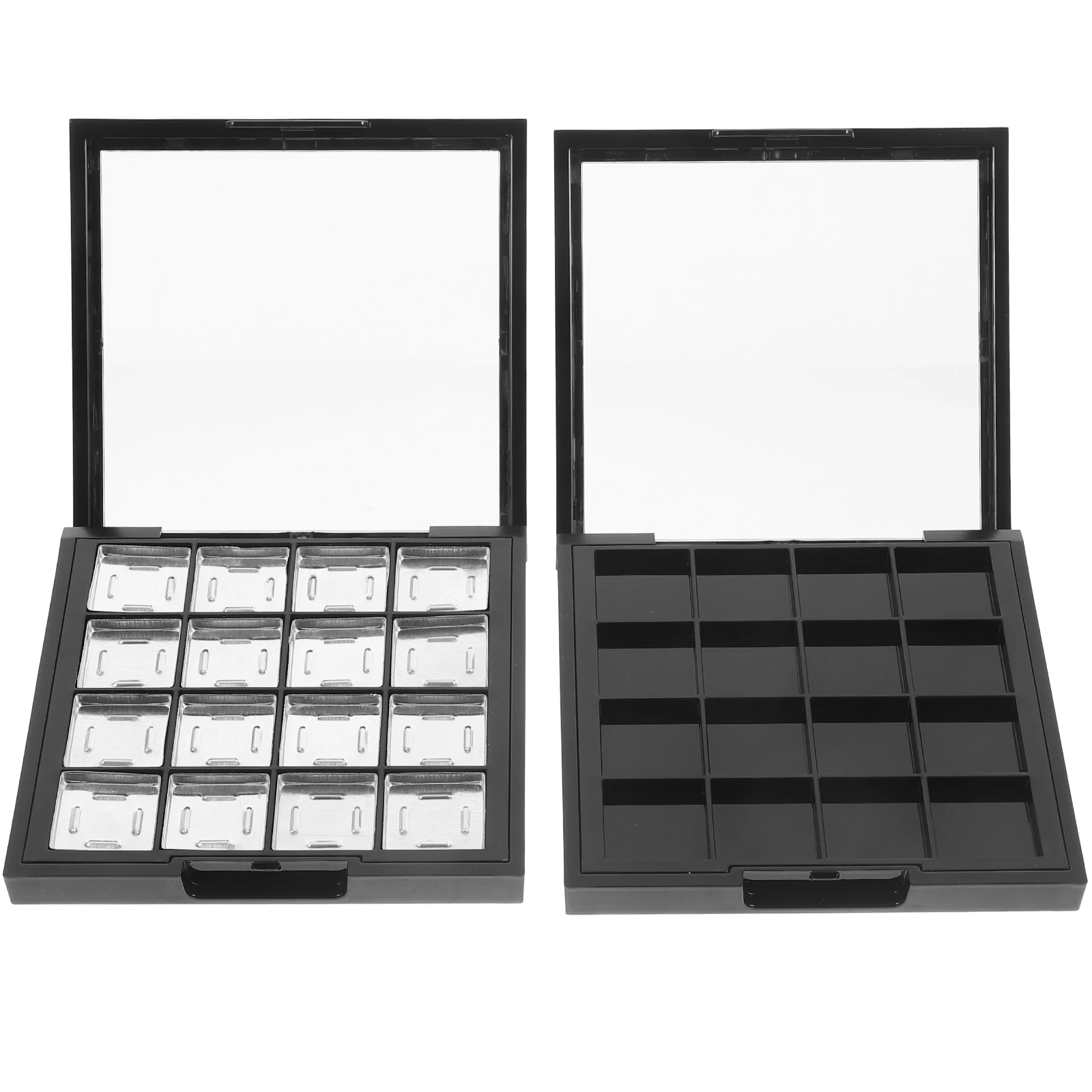

2pcs 16Pans Empty Refillable Cosmetics Box Containers Travel Size Storage Case Eyeshadow Storage Plate Blusher Palette