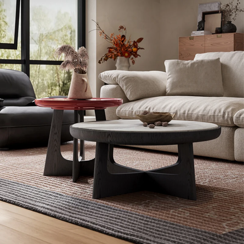 Set Modern Classic Round Coffee Table High Quality Italian Style Living Room Coffee Table Center Table Set for Home