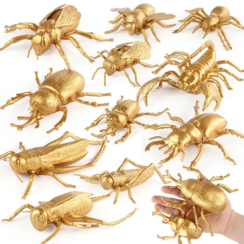 Simulation Insect & Animal Miniature Toy Set - Ant Cricket Spider Scorpion Ladybug Models for Home Garden Decor