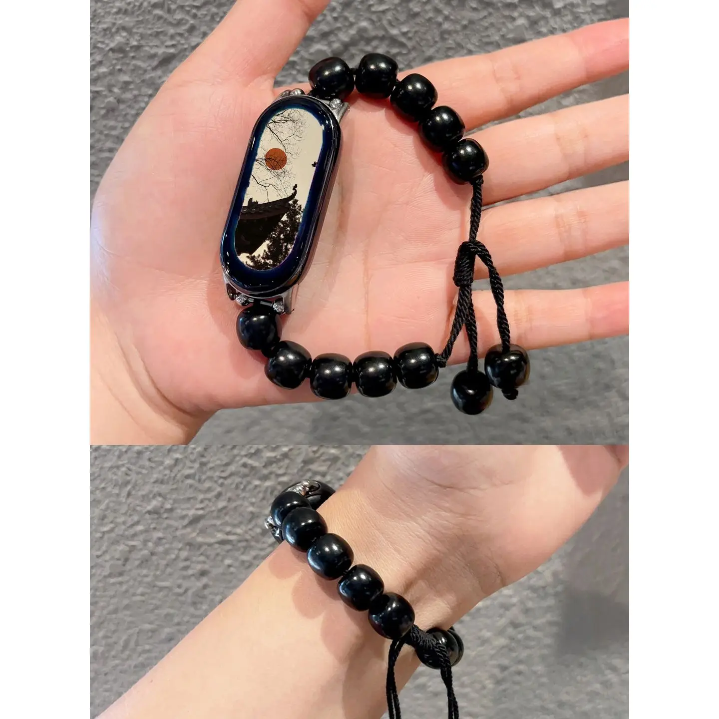 Wrist Strap Suitable for Xiaomi Band 9/9nfc Black Bodhi Beaded Watch Strap Mi 8/8NFC Wristband Xiaomi 8pro Adjustable Band Strap