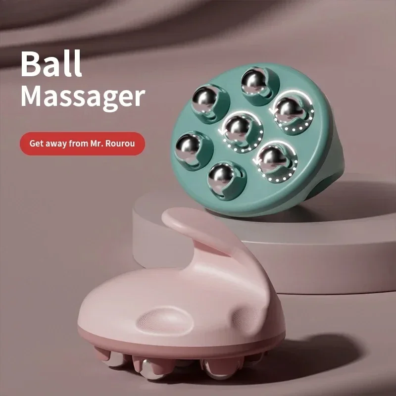 7-Bead Handheld Ball Massager Magnetic Bead Steel Waist Ball Full Body Relax Portable Multifunctional Roller Massage Health Care