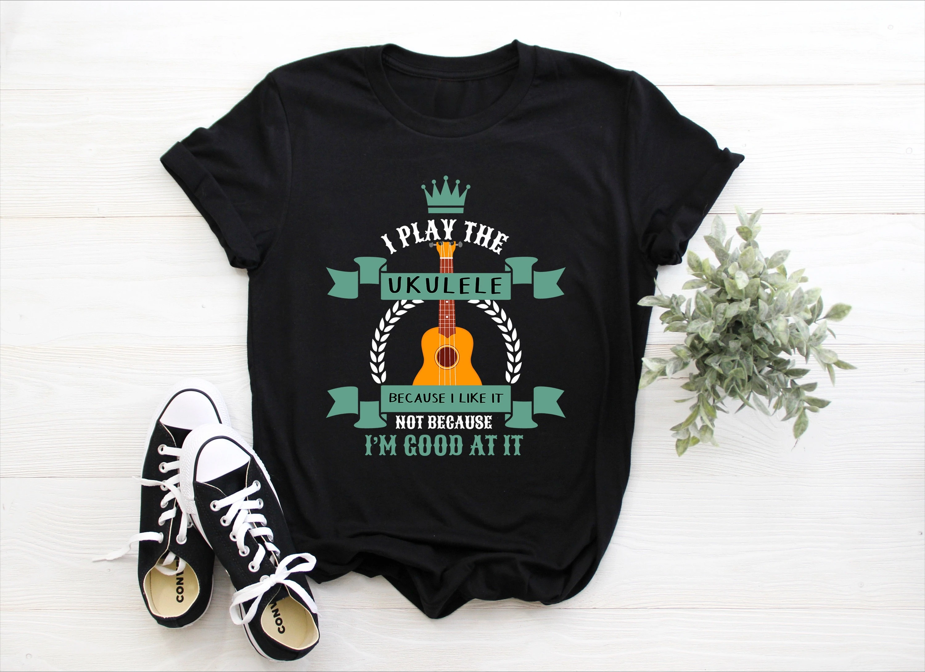 Ukulele Music Instrument T-shirt Vintage Music Summer Men's Tracksuit Harajuku Pullovers Short-sleeved Cotton Casual Sportswear