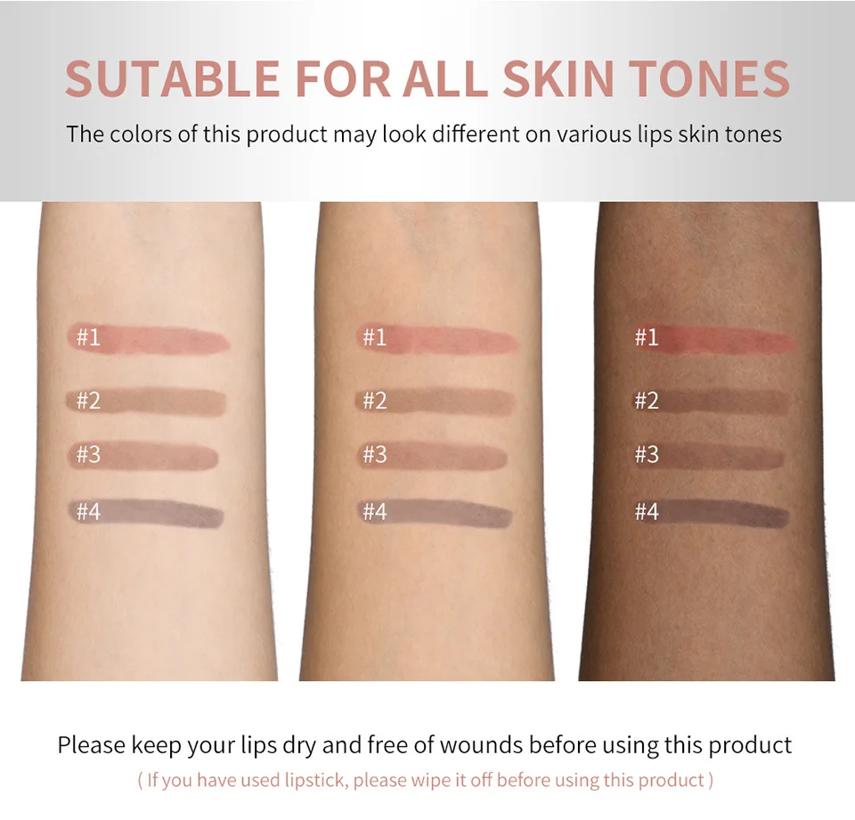 Matita per labbra staccabile Matita per labbra a prova di sbavature Contorno labbra impermeabile Rossetto opaco definitore a lunga durata per la correzione delle labbra sottili