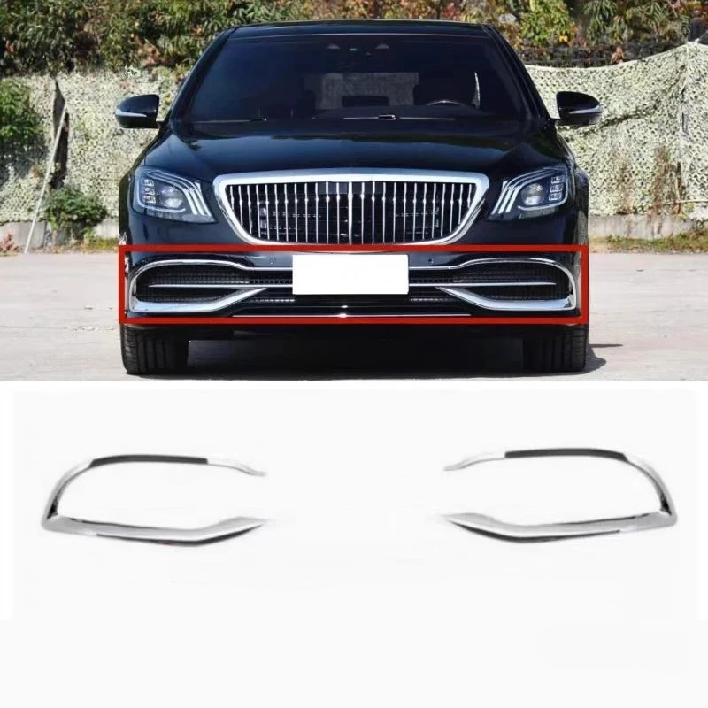 

For Mercedes Benz S Class W222 2018-2020 Front Bumper Chrome Trim