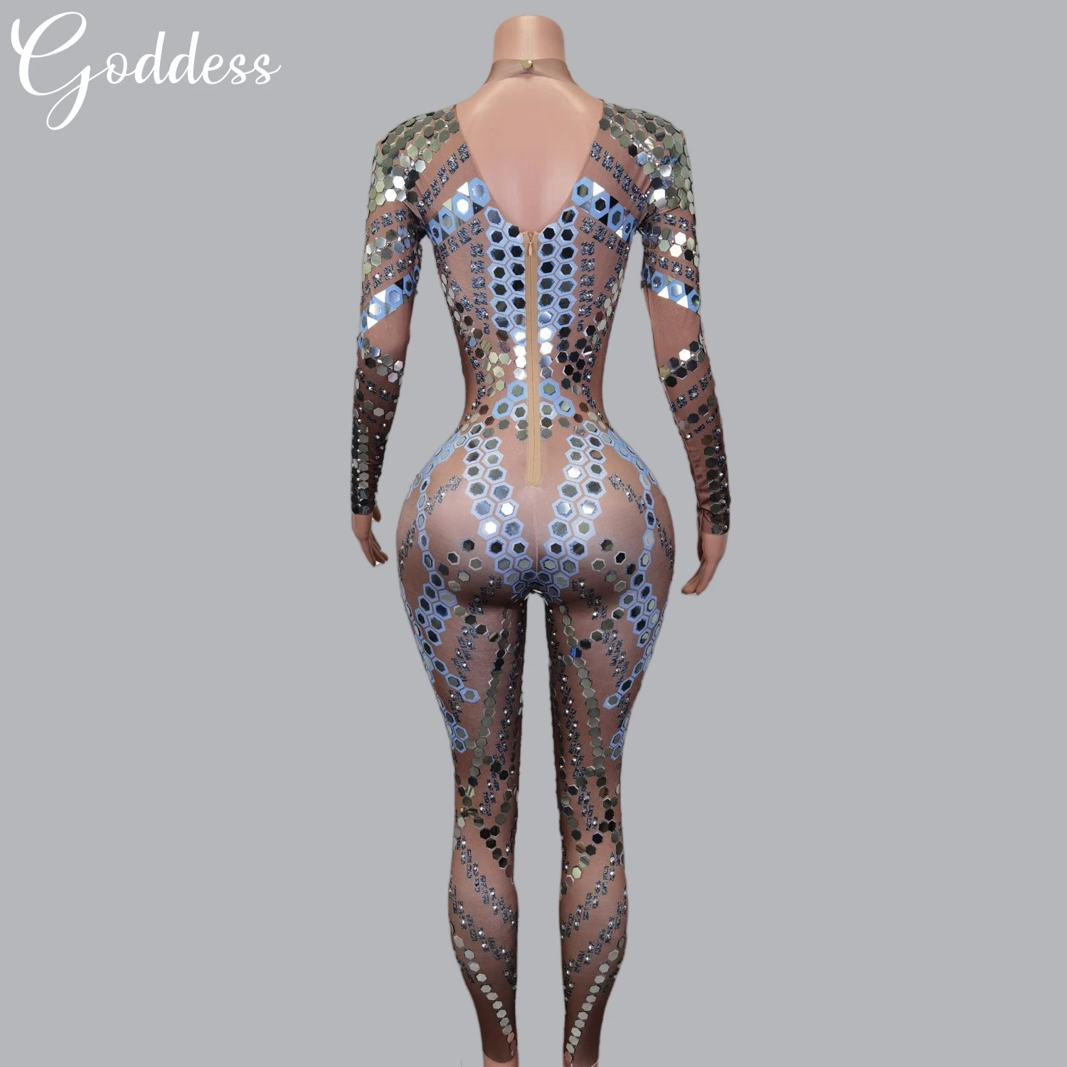 Sequins Stage Wear Spandex Bodysuit Pole Dance Nightclub Prom Sexy Dance Leotard One-piece Dance Wear Gala Carnival Shuilifang