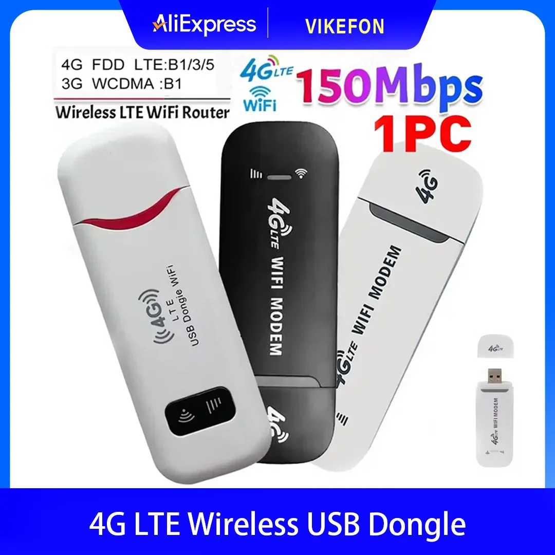

4G LTE Wireless USB Dongle Mobile Broadband 150Mbps Modem Stick 4G Sim Card Wireless Router Home Office Wireless WiFi Adapter