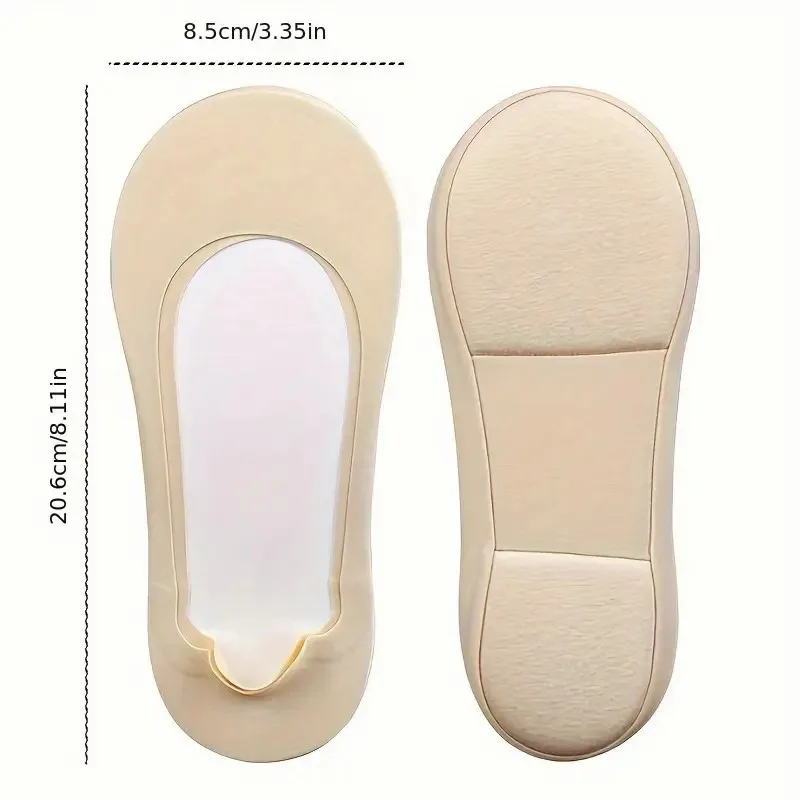 1/3/5 Paar Damen-Fußstoßdämpfende, unsichtbare Socken, Sommer, atmungsaktiv, bequem, elastisch, rutschfest, einfarbig, lässige Socken – Detail 8