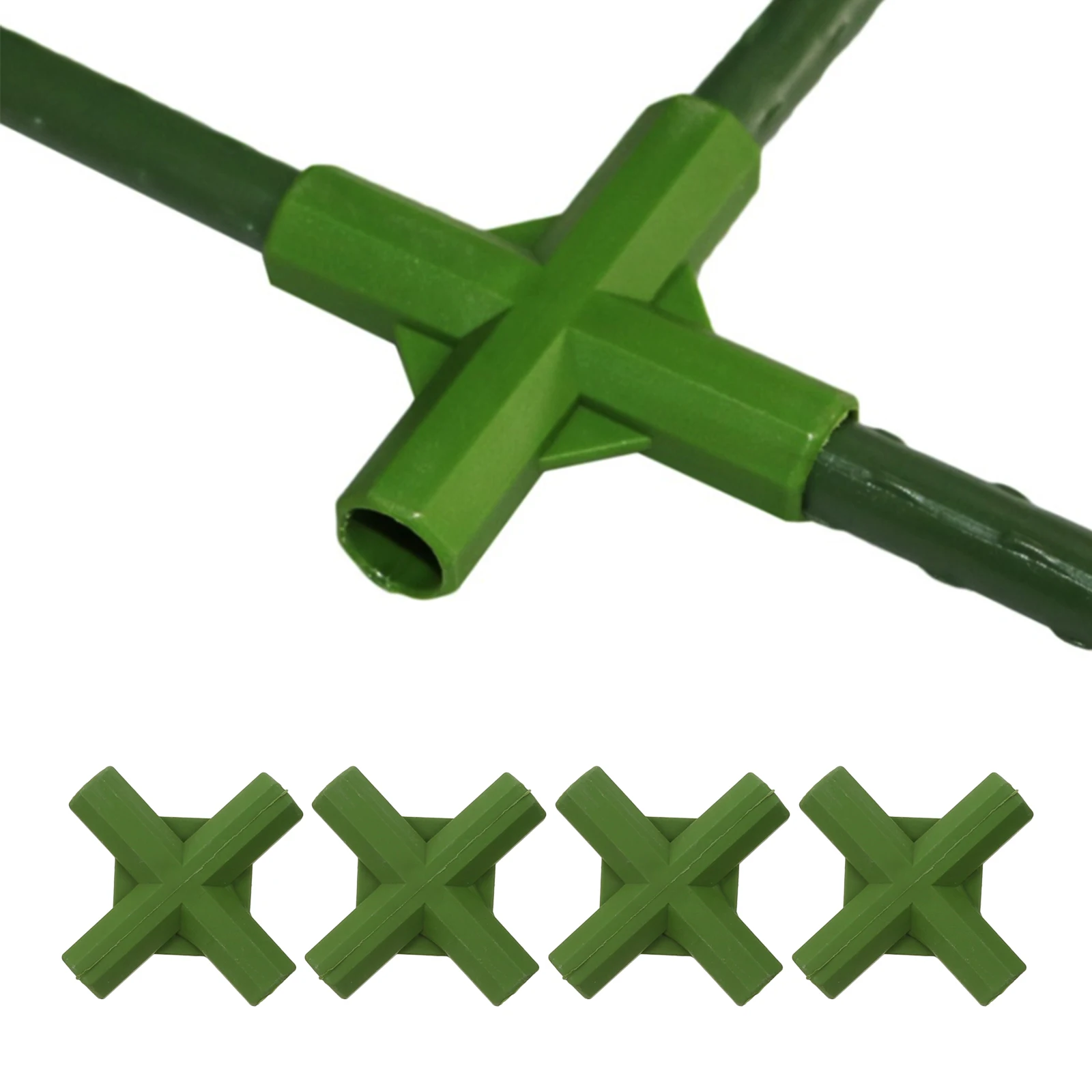 10 Pcs 11mm  Greenhouse Plant Frame Connectors 3-way 4-way Gardening Plant Stakes Plastic Edging Corner Connection Accessories