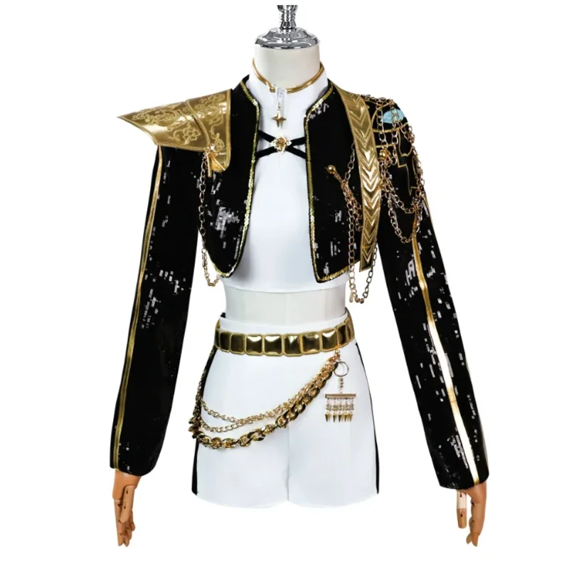 

Аниме Руми Зои Мира Костюм Парик Женский Черный Золотой Прохладный Поющий Костюм Хэллоуин Игра Косплей Костюм4;v'5,f;6.j;8'