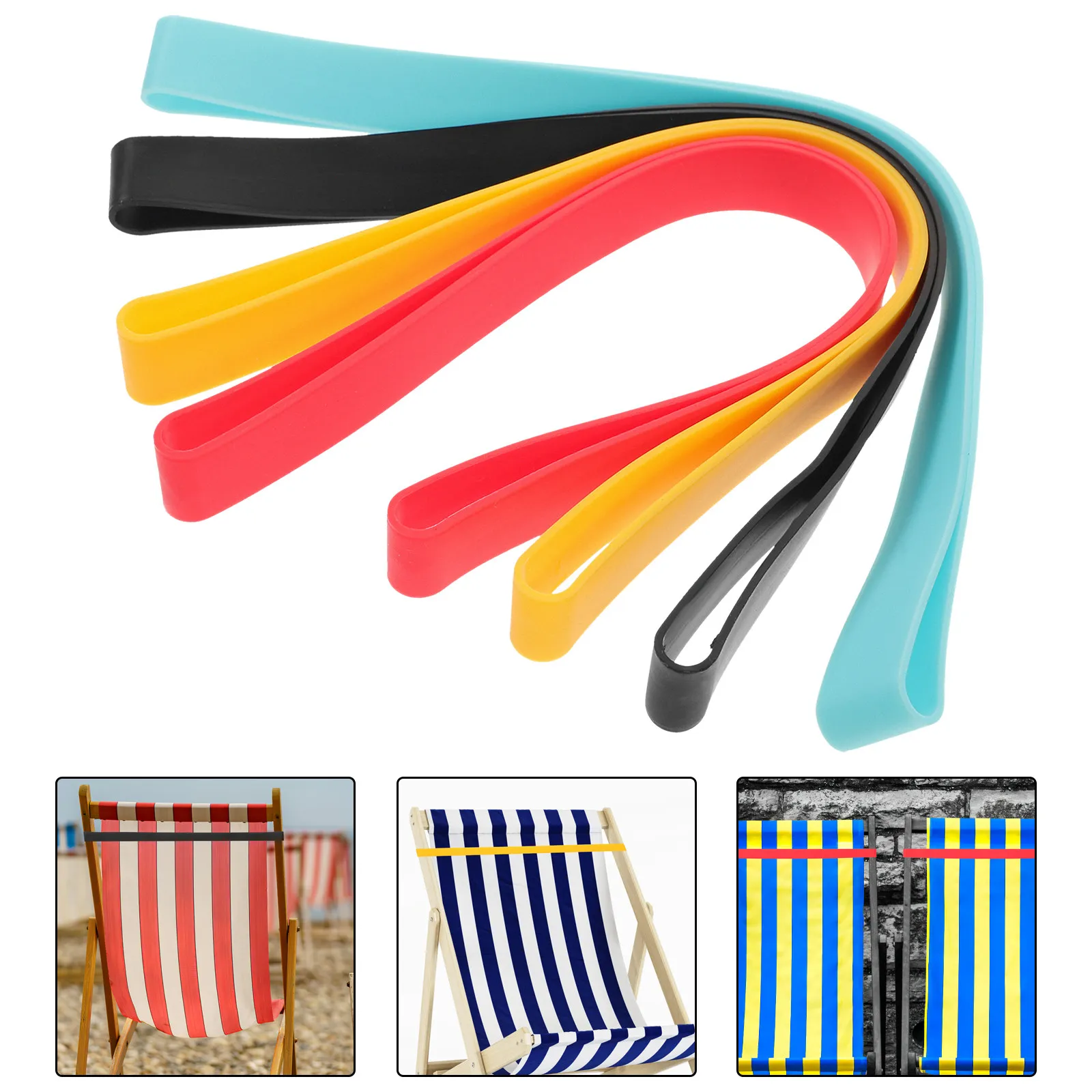 

4Pcs Silicone Towel Bands Stretchable Elastic Beach Chair Clips Towel Bands Cruise Beach Accessories Cruise Must Haves