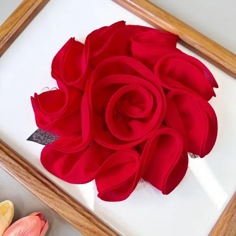 Fabric Multi-layer Large Flower Brooches for Women Corsage Lapel Pins Fashion Jewelry Wedding Party Clothes Accessories