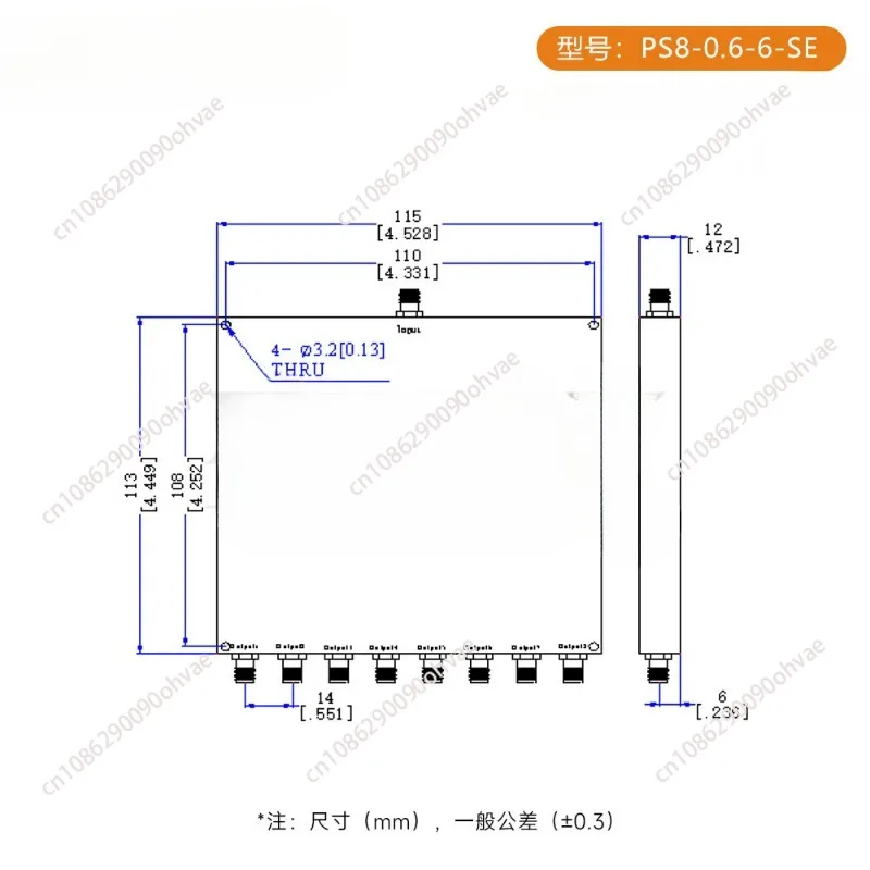 Distribuidor de energía 0,5-6G, microtira SMA, 0,5/2,4/5,8G, Divider-6000mhz de alimentación