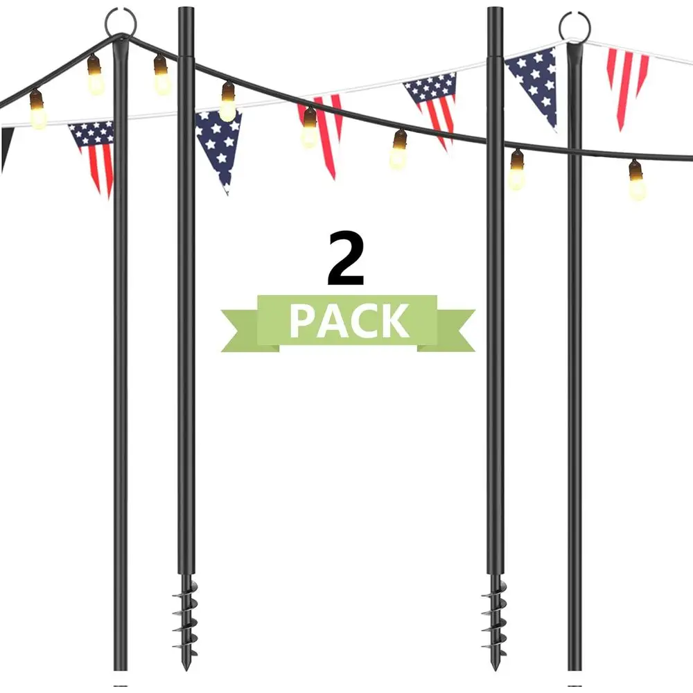 

Комплект из 2 опор для уличных гирлянд, 10,5 т, для наружного использования, для двора, патио или бистро