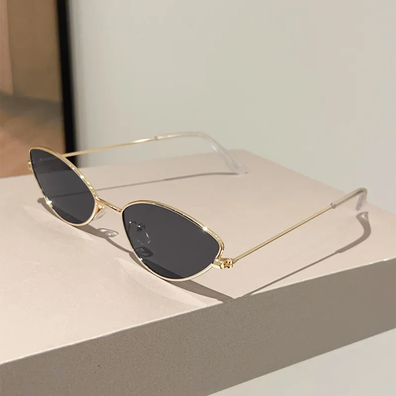 OEC CPO Vintage Metall Cat Eye Sonnenbrille Frauen Kleine Rahmen Luxus Marke Sonnenbrille für Weibliche Polychrome Shades UV400 Brillen – Detail 9
