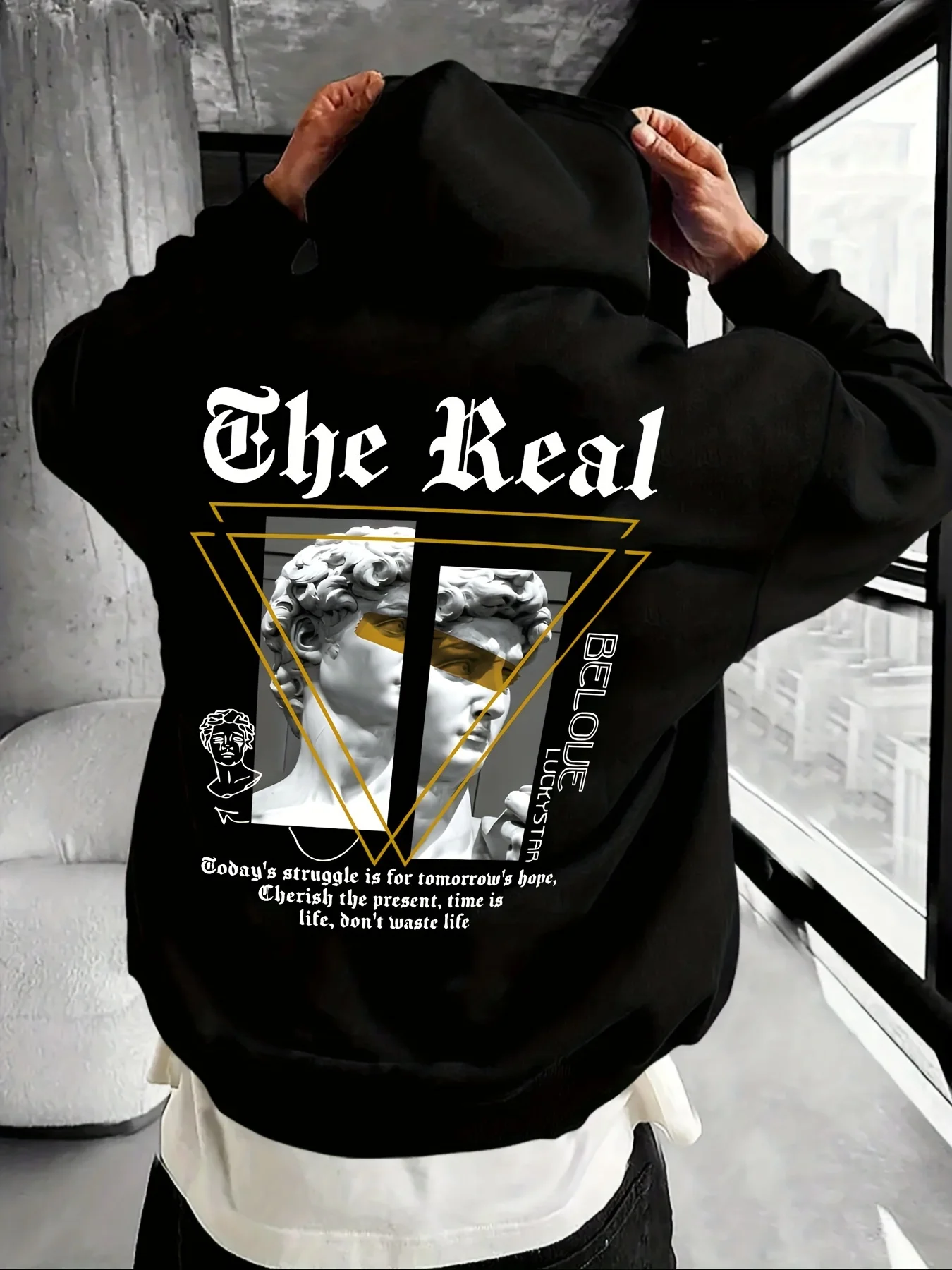 Winter and Autumn hotsale Men's Casual Sports Stylish AllPurpose Commuting English Letter Print Warm Hooded Sweatshirt promotion