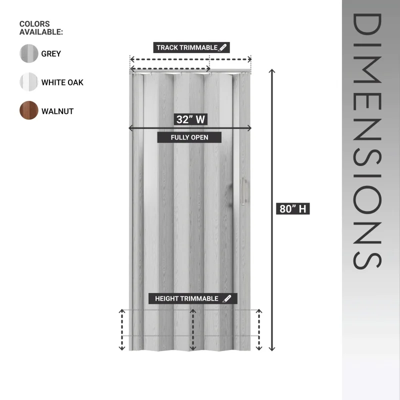 Accordeon Bereik toepassingen Toepassingen inclusief beschikbaar Standaard Slaapkamers Sluiting Deur Standaard 32W PVC Folda