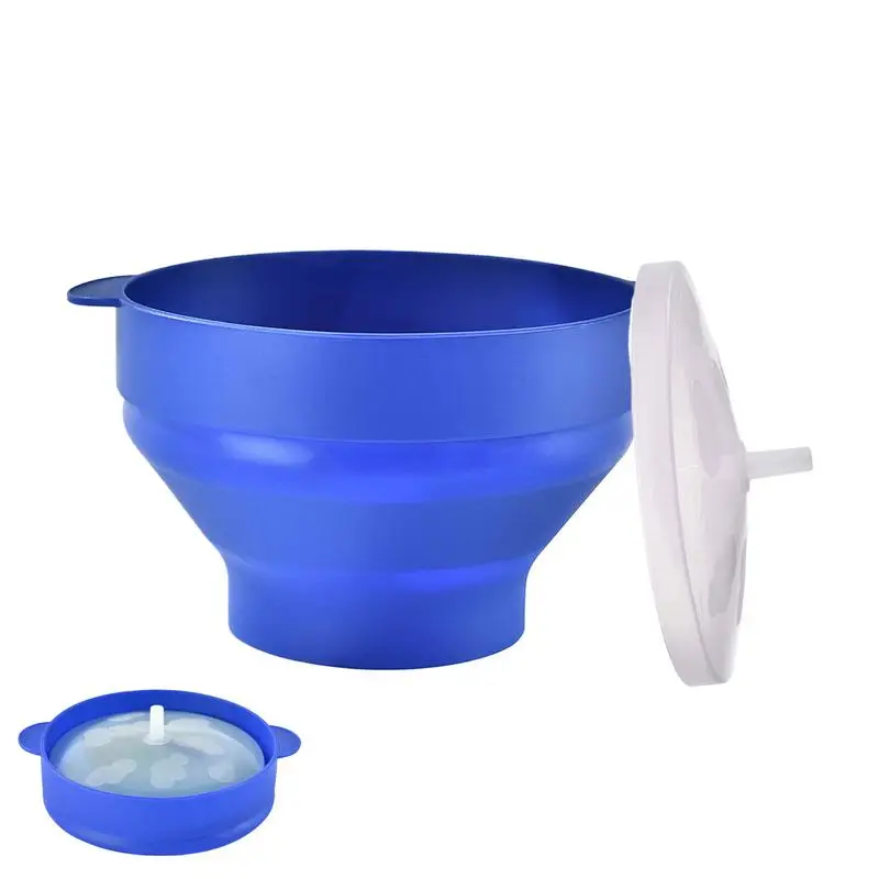 Silicone Popcorn Popper Microwave Heat-Resistant Microwave Popcorn Maker Popcorn Microwave Popper Round Silicone Popcorn Bowl