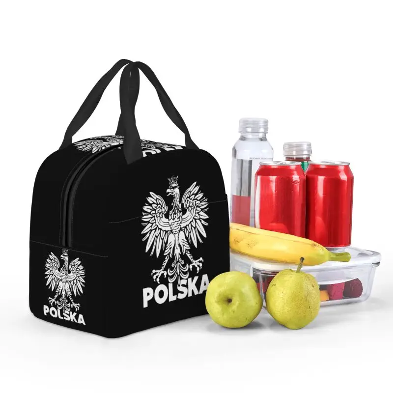 Custom Polska Lunch Bag Men Women Poland Eagle Polish Cooler Thermal Insulated Lunch Boxes for Adult Office