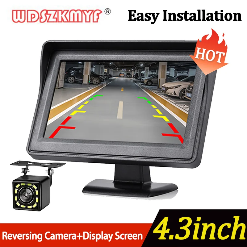 4.3Inch Monitor Screen Reversing Camera for Car Night Vision Rear View Camera for Vehicle Dvr Parking System Easy Installation