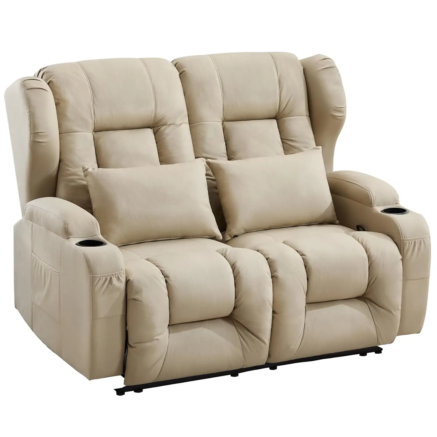 

Диван-реклайнер для автодома 54,2 дюйма, ручной регулируемый диван-реклайнер для автодома, кресло для домашнего кинотеатра с подлокотниками, подстаканниками и возможностью индивидуальной настройки