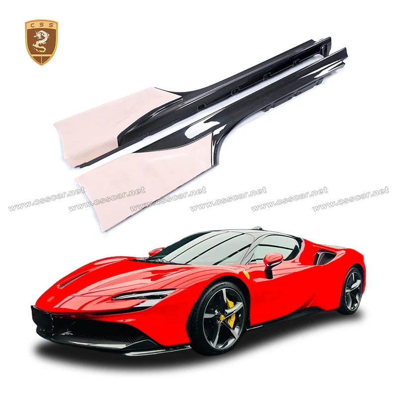 

2 шт. накладки на бампер из сухого карбона для Ferrari SF90, в стиле OEM, сплиттеры на боковые пороги, внешние аксессуары
