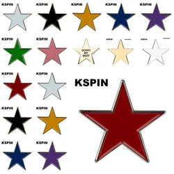 Pin de solapa con insignia de Metal, broche de cruz, estrella dorada, rojo, blanco, negro, Amarillo, Azul, Morado, verde, rosa