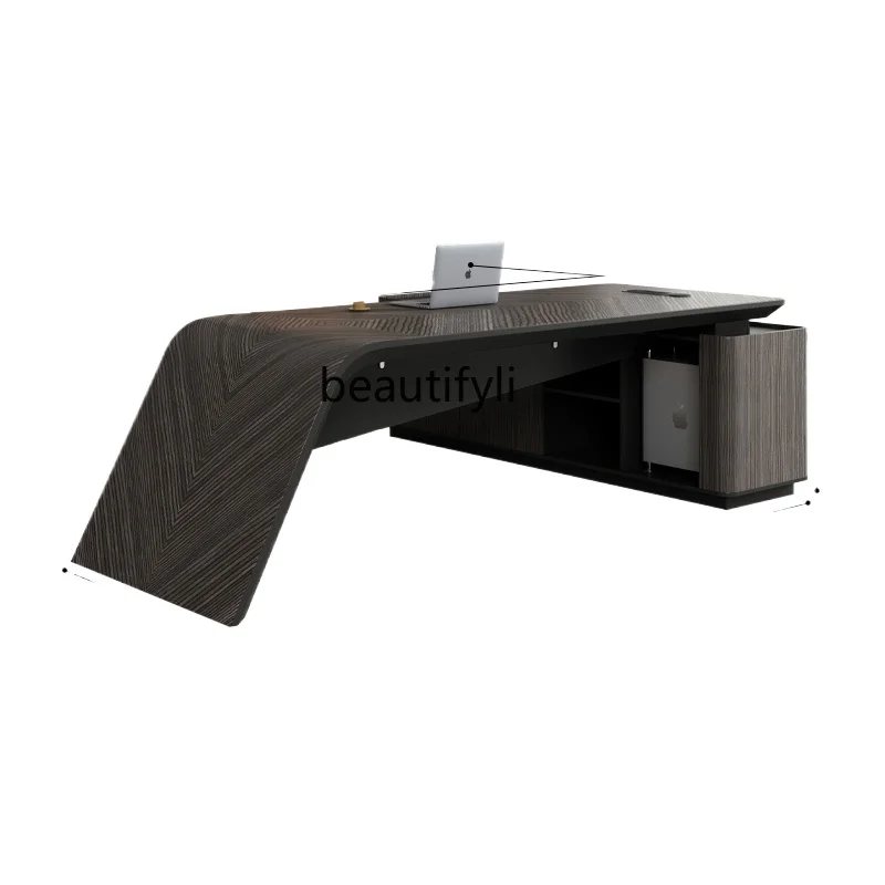 

Simple and modern president's desk office multi-functional light luxury high-end office desk and chair combination