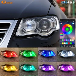 For Volkswagen VW Passat B6 2005-2010 BT App RF Remote Control Ultra Bright Multi Color RGB LED Angel Eyes Hex Halo Rings Light