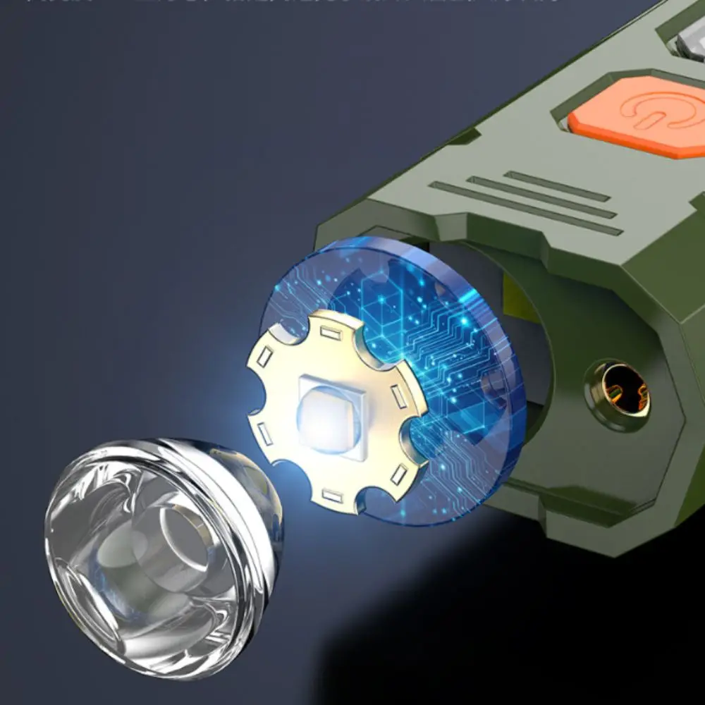 Magnetic Base LED Inspection Light Portable Waterproof UV Flashlight Clip-on Dual Light Beads Work Torch Campers