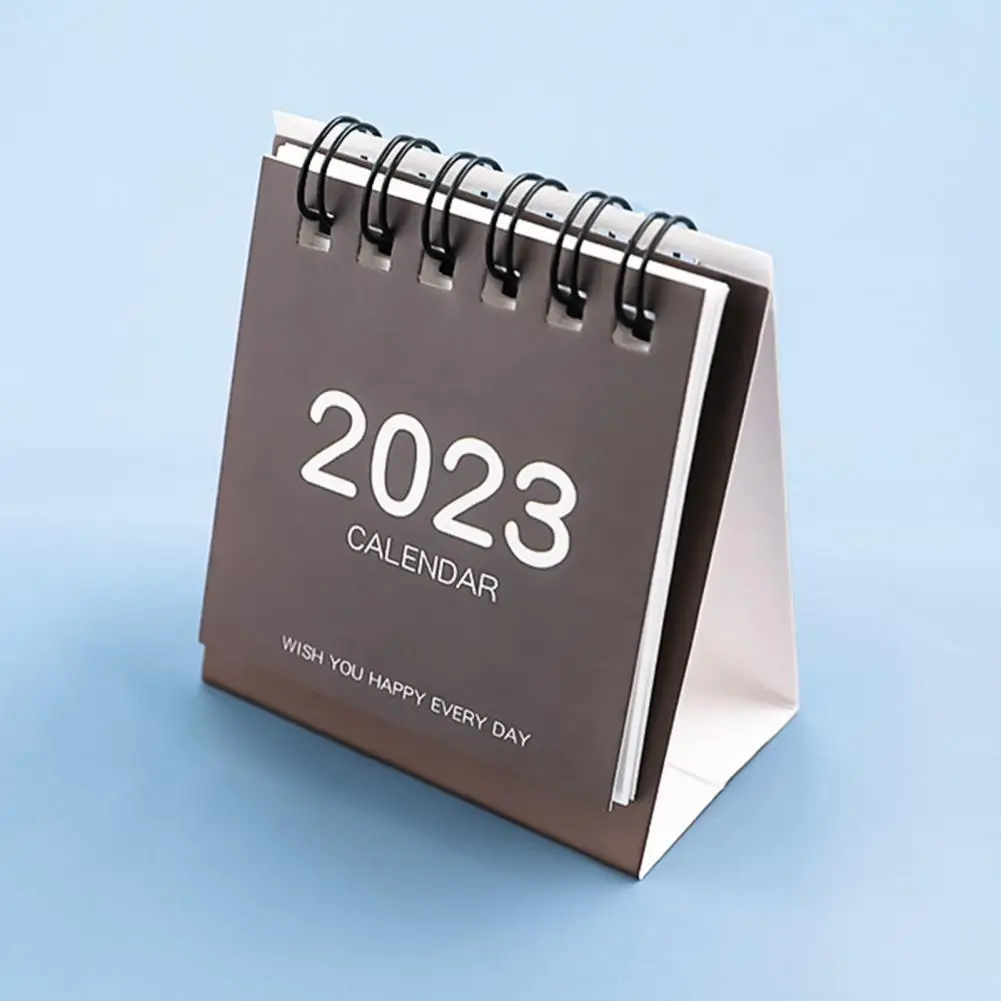 Mini Calendar Eco-friendly Desktop Calendar Tear-Resistant Table Planner  Delicate 2023 Standing Flip Desktop Calendar