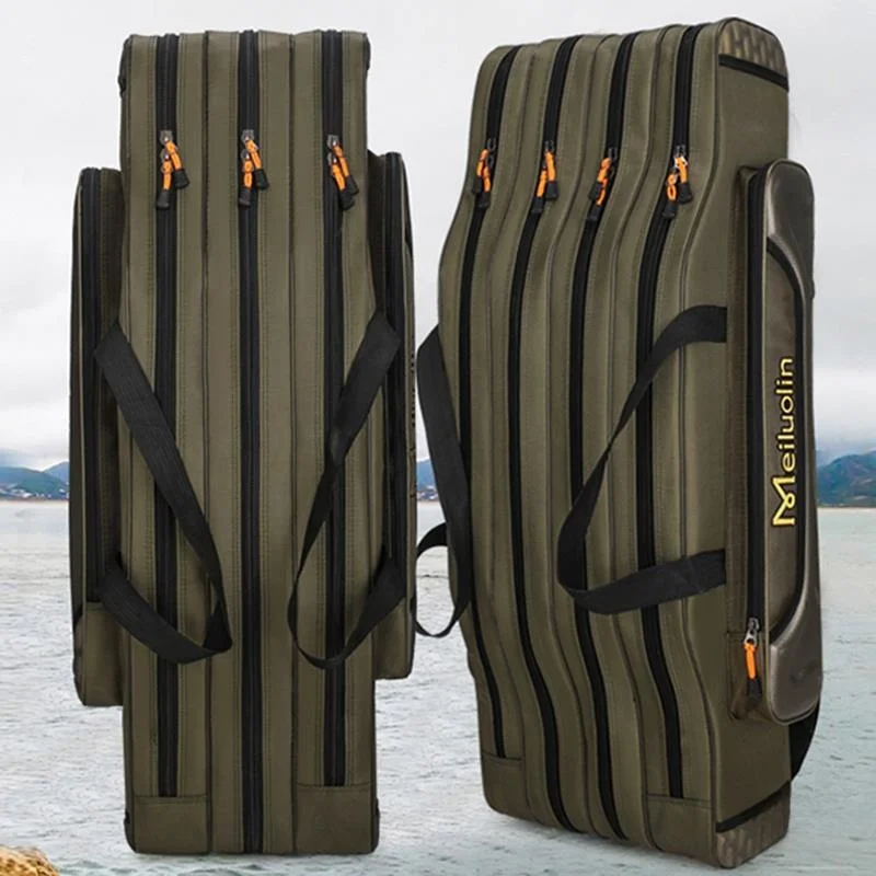 

Waterproof Wear-resistant Sea Rod Bag Tee-layer Fiing Gear Bag 25 Meters Fiing Rod Case Storage Organizer Travel Bag