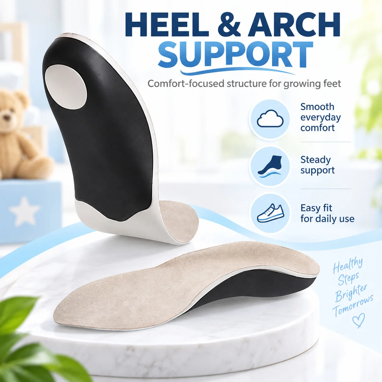Children Kids Orthopedic Insoles Arch Support Flat Foot Flatfoot X O Leg Sports Orthotic Shoe Heel Pad Inserts KOTLIKOFF