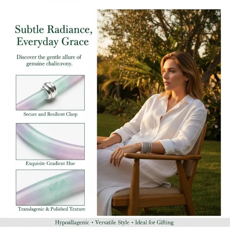 Imitation Jade Chalcedon Bangles For Women New Chinese Style Elegant Round Smudging Bangle Fashion Jewelry Daily
