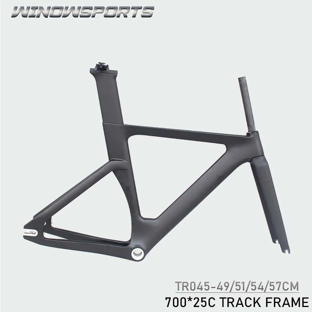 Low price Max Tire 25C Can use Special Brake bicycle track frame set carbon fixed gear track frame for training