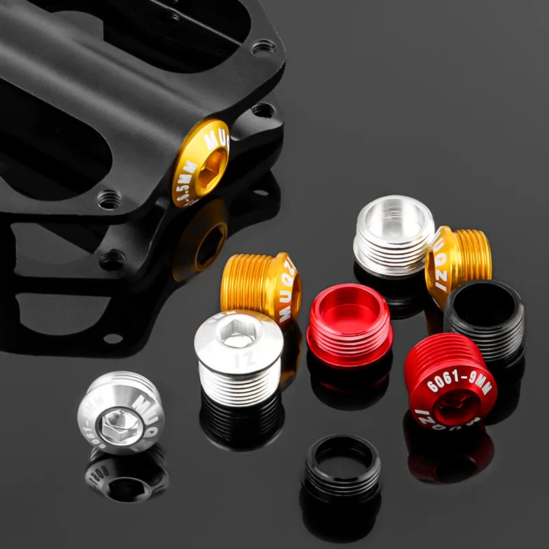 2 pçs m14 pedal parafuso prevenção de poeira capa alumínio ultraleve pedal parafuso tampa final para bicicleta