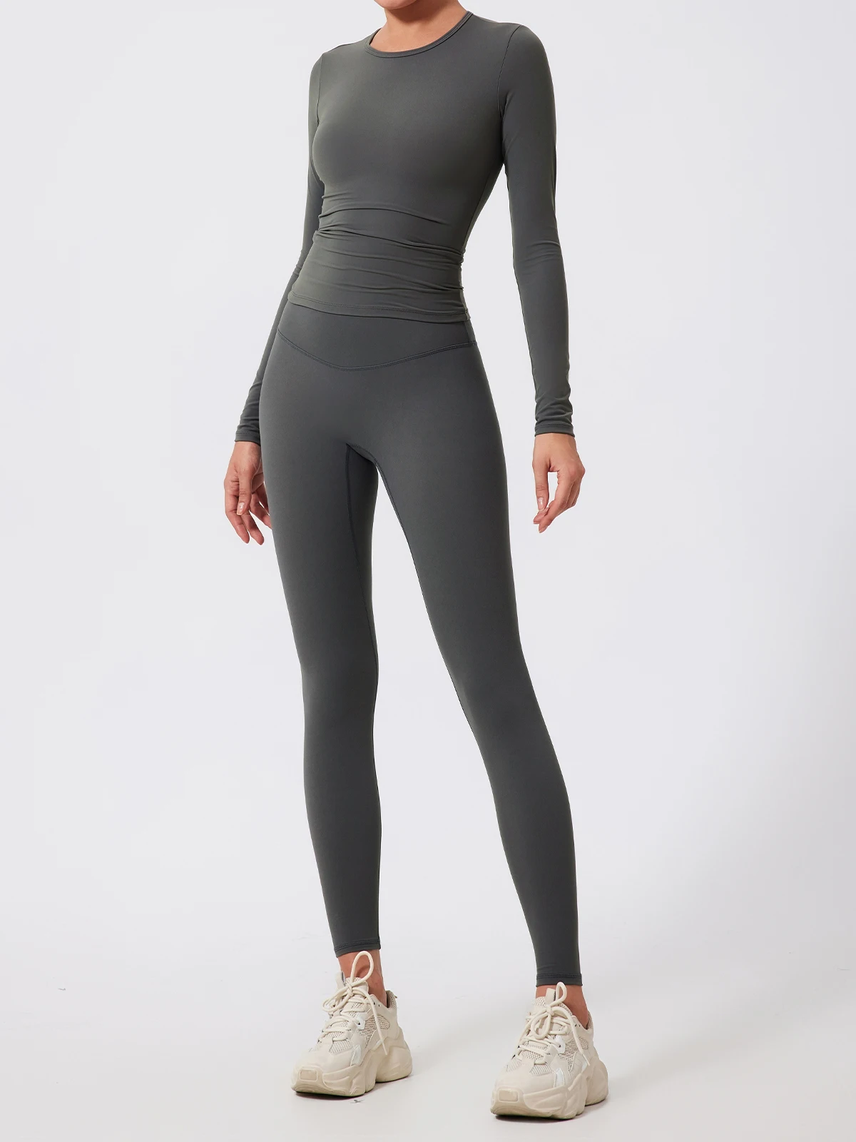 Neue Sommer-Sport-Langarmshirts für Damen, lässiges Outdoor-Oberteil, Fitnesskleidung, T-Shirt, Yoga-Shirt, Push-Up-Workout-Kleidung – Detail 15