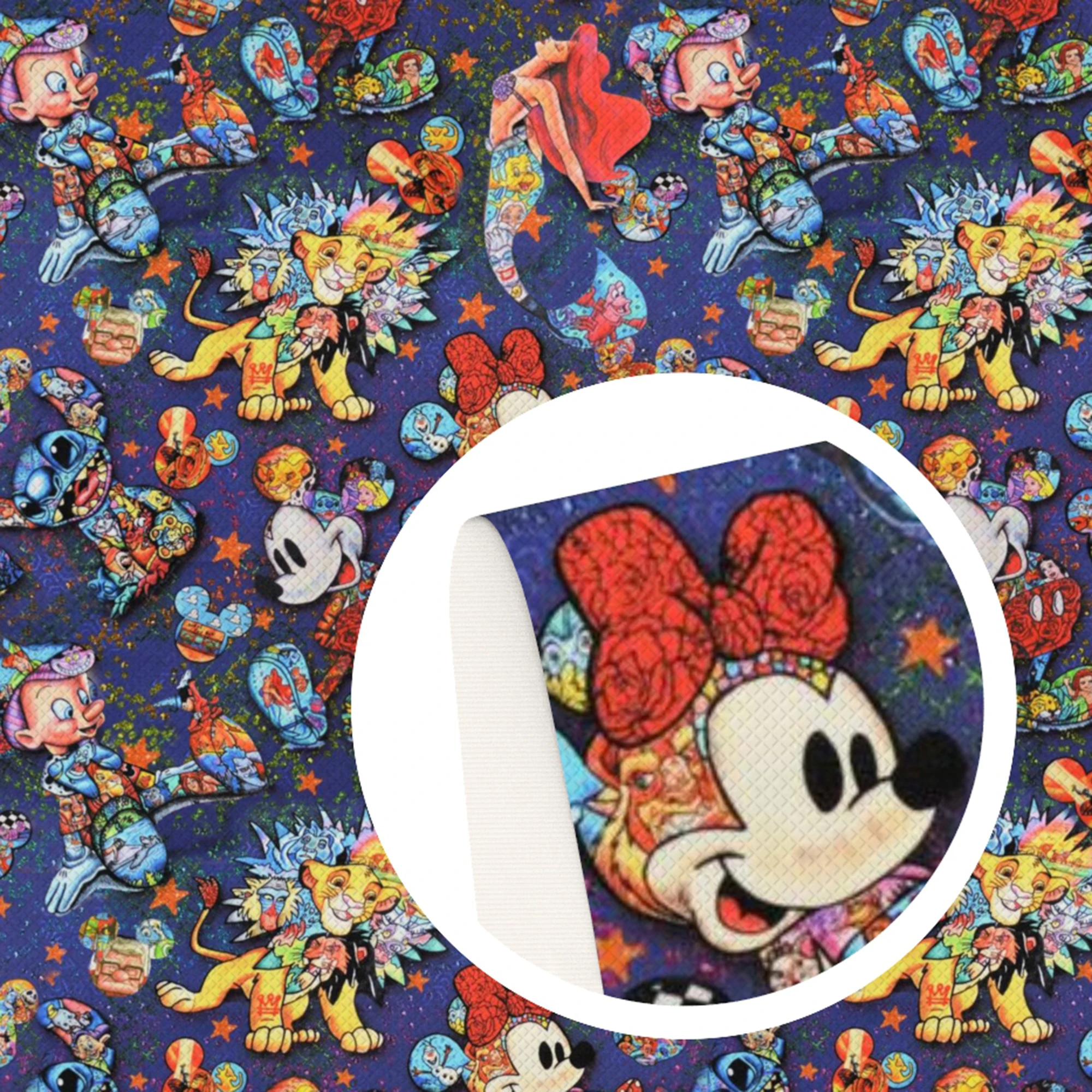 Disney Mickey Mouse Halloween 20*33cm fogli in ecopelle tessuto sintetico per borse per orecchini portafoglio per gioielli con fiocco artigianato
