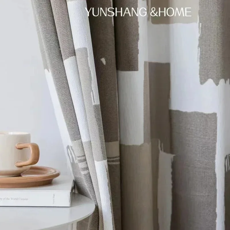 

American French Retro Luxury Curtains for Living Room Bedroom Dining Window Custom Tulle Blackout Black White Square White Tulle