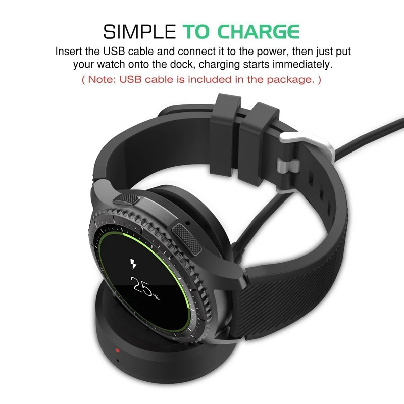 Wireless Charging Dock Charger Cradle For Samsung Gear S3 Smart Watch