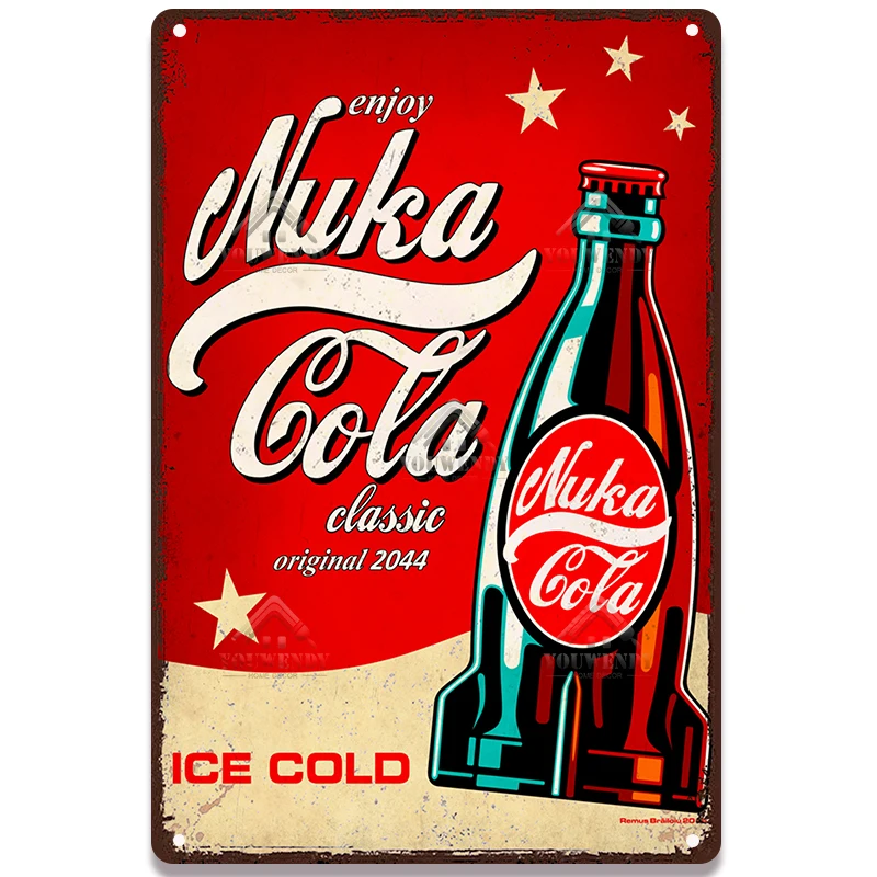 Nuka Cola Drink Posters Game canvas Retro painting Plaque canvas Wall Decor for Bar Pub Club Man Cave Decoration