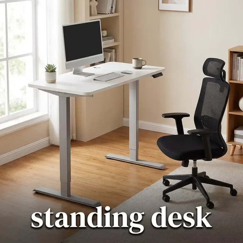 Electric Height Adjustable Desk Dual Motor Metal Frame Portable Standing Desk Sit Stand Computer Table Home Office Furniture