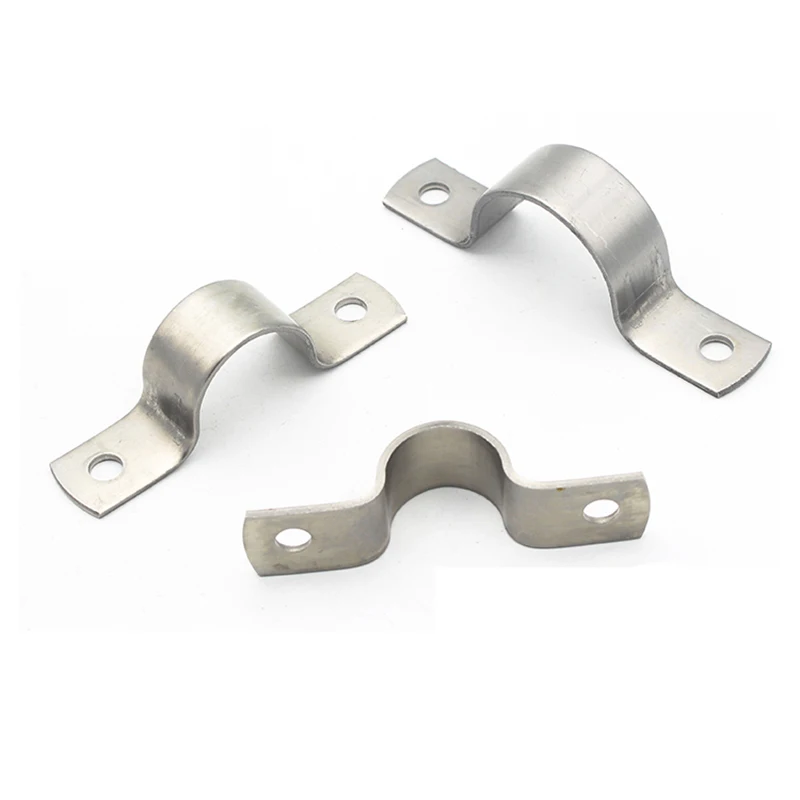 

10Pcs U-Type pipe Clamp 304 Stainless steel Saddle card Tubing/Gas pipe Fasteners Cable Clamp Building Installation Fixed Clip