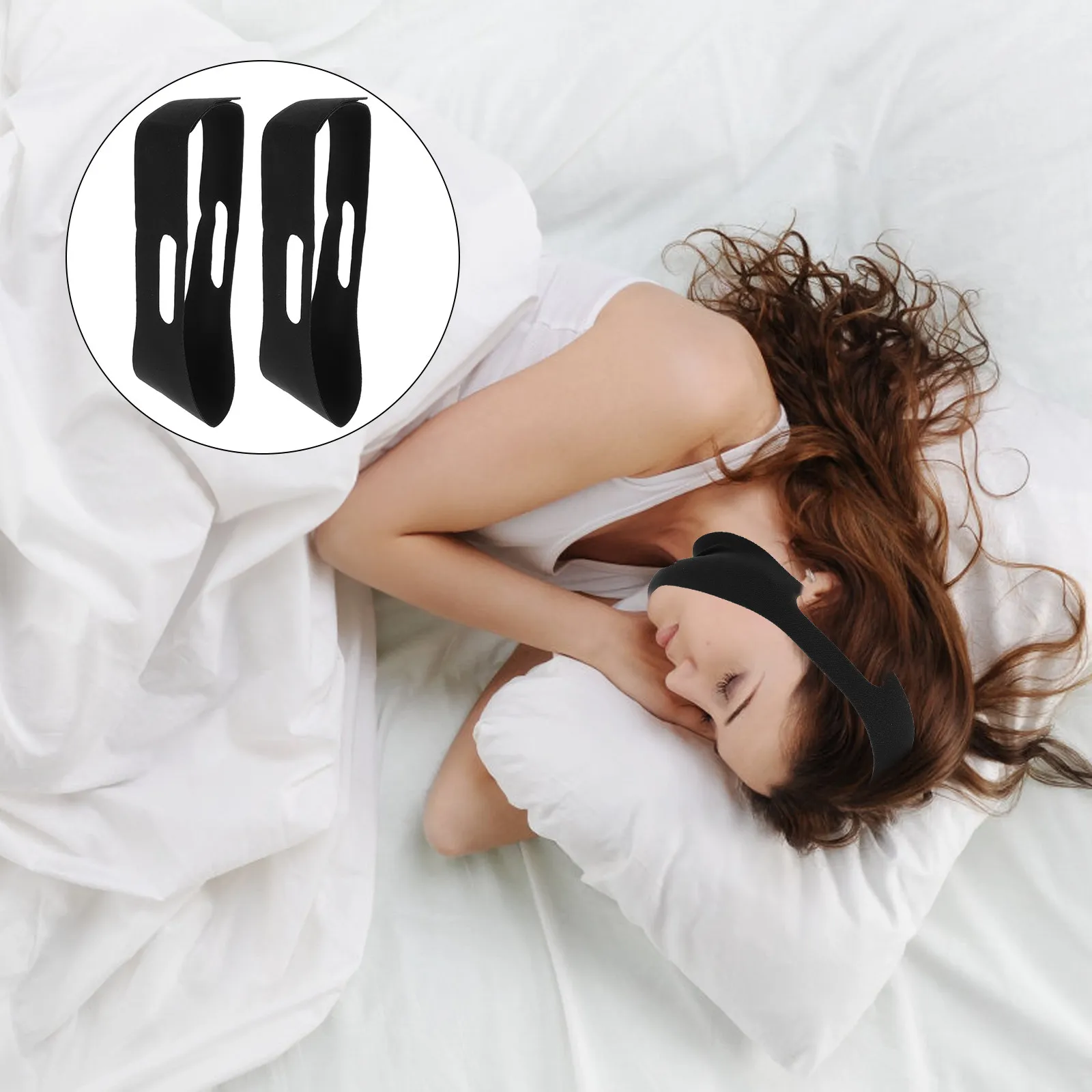 

2Pcs Chin Strap Premium Snoring Stop Device Soft Elastic Chin Support Strap for Users Keep Mouth Closed