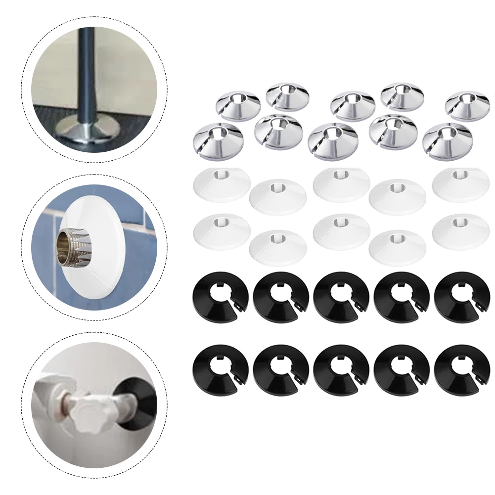 4/10pcs 15mm Radiator Pipe Collars Cover Floor Decorative Radiator Plastic Water Pipe Cover Wall Duct Faucet Accessories