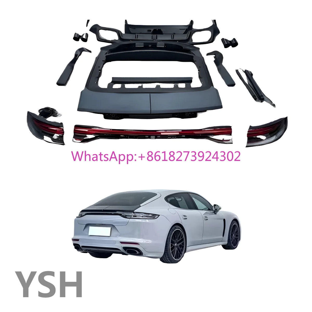 High Quality Front and Rear Car Bumpers Assembly Through Taillights Trunk Cover Suitable for Porsche Panamera 970 Upgrade 971