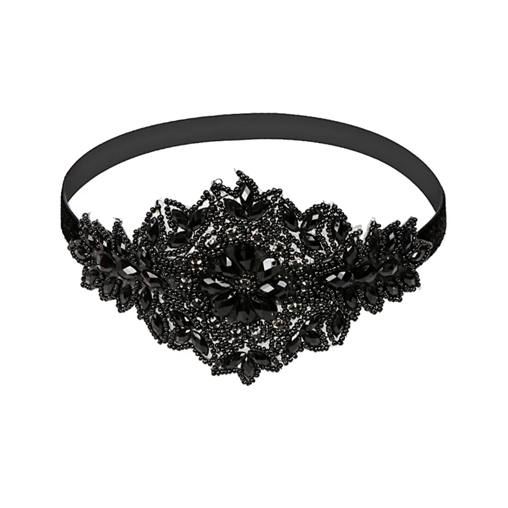 

Bridal Headband Crystal Rhinestone Hair Bandeau Elastic Flapper Women's Sparkling Sequins Beaded Wedding Party Diamond Hair Band