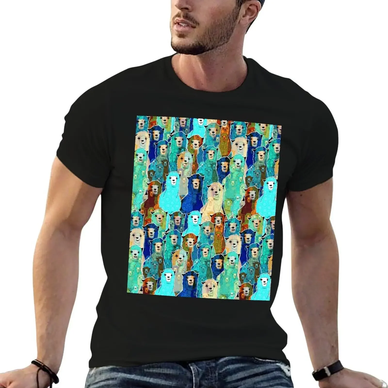 

Colorful Alpaca Décor Pattern (Colorful and Transparent Pattern Design) T-Shirt vintage anime stuff mens designer clothes