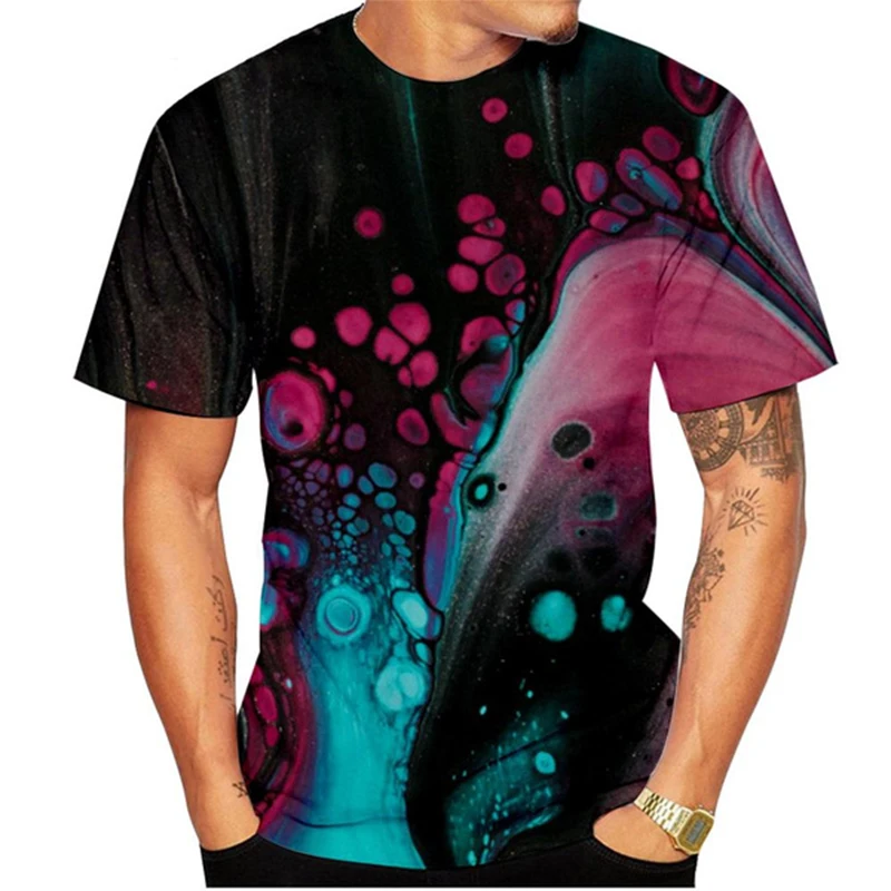 Trippy Psychedelic Art 3d Print T-Shirt Men Women O-Neck Fashion Colorful Short Sleeve Oversized Harajuku Tees Tops Kid Clothing