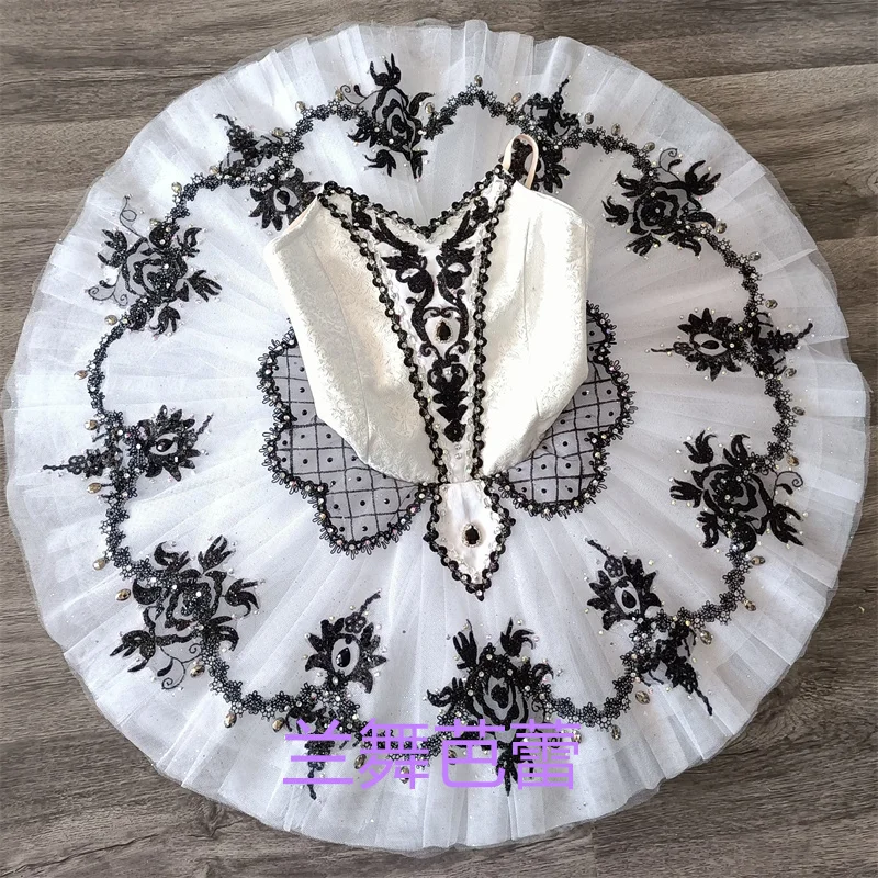 전문 사용자 정의 크기 12 레이어 어린이 소녀 여성 성인 경쟁 성능 착용 화이트 스완 레이크 발레 투투 의상